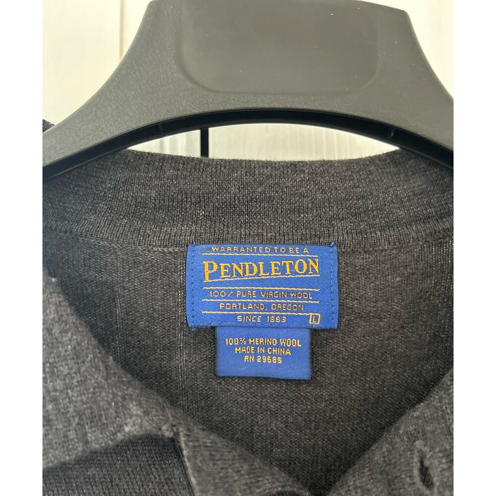 Pendleton Charcoal Grey Merino Wool Collared Butt… - image 3